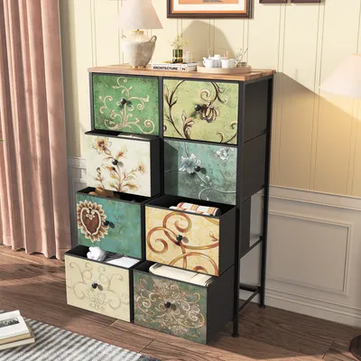 Immagine prodotto di UnboxG Scarpiera, cassettiera, 8 cassetti, scarpiera, piano spazioso, ingresso, corridoio, industriale, vintage marrone 100x30x67,5 cm