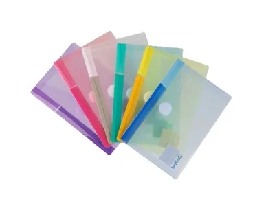 Produktbild von Sammeltasche A6 Klettverschluss farbig sortiert VE=6 Stück