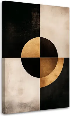 Produktbild von Leinwandbild Abstrakter Kreis 80x120 Feeby Beige bild für die wand bereit zum aufhängen