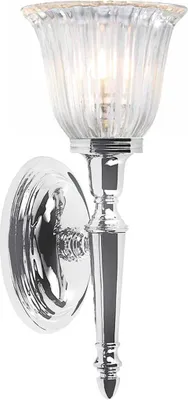 Image de Applique de salle de bain Dryden, chrome poli, 1xG9x3W, laiton, dim. : 33x14x14 cm, IP44, Elstead