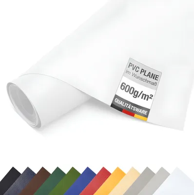 Image de Bâche PVC pour camion 600 g/m² au mètre (blanc, 2,5m x 1m)