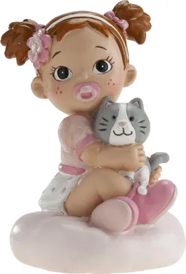 Produktbild von Figur für Ihr kleines Mädchen mit Katze 10cm