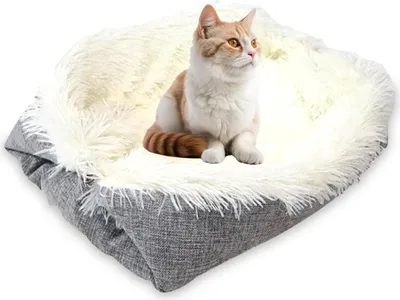 Produktbild von Katzenbett, Katzenkissen, Hundebett, Kätzchenkissen, Abnehmbares und waschbares Hundekissen, Katzenschlafmatte (61 x 51 cm)