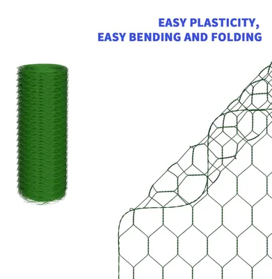 Obrázek produktu pro Kovový plot do zahrady - pletivo, rozměry 0,5 x 25 m - s PVC povlakem - ochrana proti korozi - plot pro drůbež a hospodářská zvířata - zelený