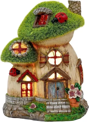 Produktbild von Gartendeko Feenhaus Solarlampe Kunstharz 16 cm