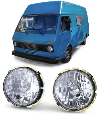 Productafbeelding van Koplamp links/rechts H4 chroom voor VW LT 28, 35, 40, 45, bouwjaar 1975-1985, helderglas