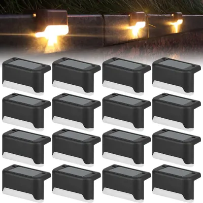 Produktbild von 16er-Pack Solarleuchten, LED-Solarleuchten für den Außenbereich, Solarleuchten für den Außenbereich, Garten, warmweiß, wasserdicht, Dekoration für Treppen, Deckstufen, Zäune, Hof, Terrassenwege