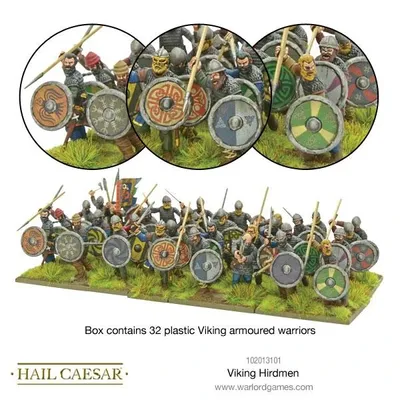 Produktbild von Warlord Games Wikinger Hirdmen Miniaturen Set 32 Figuren 28MM Maßstab unbemalt