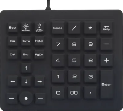 Produktbild von Renkforce USB Nummernblock Spritzwassergeschützt, Staubgeschützt, Touch-Tasten Schwarz