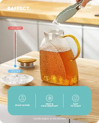 Produktbild von Borosilikatglas Wasserkanne - Auslaufsichere Karaffe - 1,8 L - Transparent