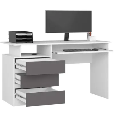 Produktbild von AKORD Furniture Factory IP0PBIUBIASZA001, Gerade, Rechteckige Form, Matt, Weiß, 3 Schublade(n), 600 mm