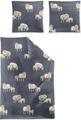 Produktbild von Irisette Feinbiber Bettwäsche-Garnitur Panda 8545  Farbe blau  140x200+70x90cm