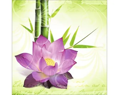 Produktbild von Glasbild 'San Shui II' im Feng Shui Stil, 20x20 cm, in Violett und Grün