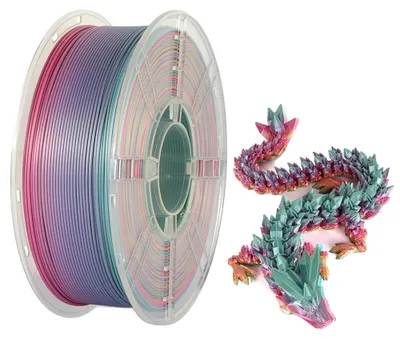 Imagen del producto de Filamento PLA, colores vibrantes, fácil de usar, efecto seda, arcoíris