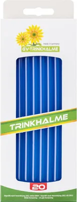 Produktbild von Mehrwegtrinkhalm aus -Kunststoff, 240 mm, blau, 20 Stück
