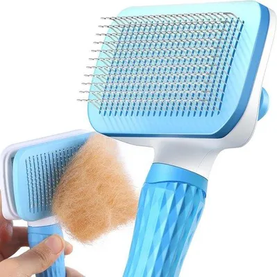 Produktbild von Selbstreinigende Bürste für Hunde und Katzen blau