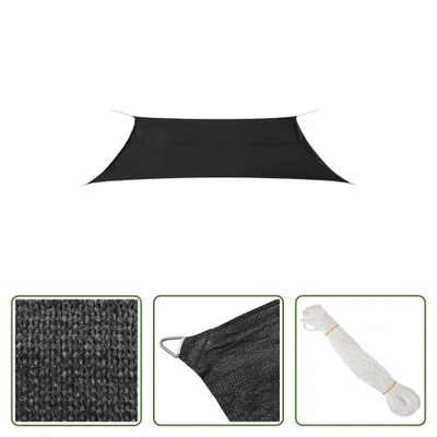 Image de The Living Store Voile d'ombrage HDPE rectangulaire 4x6 m Anthracite