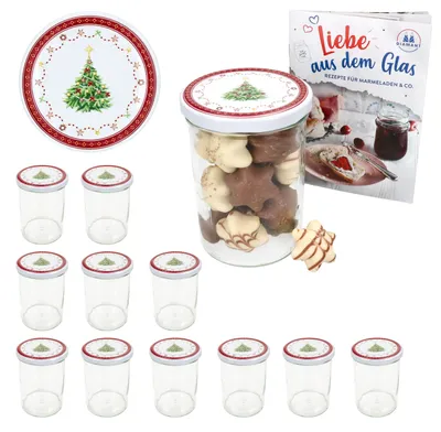 Image de lot de 12 pots de 435 ml + couvercles TO 82 Rêve de Noël + livret