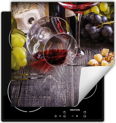Image de DarHaus Plaque de recouvrement pour cuisinière 50x52 cm Tapis antidérapant Enroulable, Vin - Bois