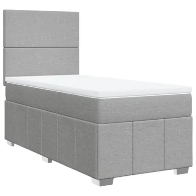 Immagine prodotto di vidaXL Letto a molle con materasso grigio chiaro 100x200 cm in tessuto