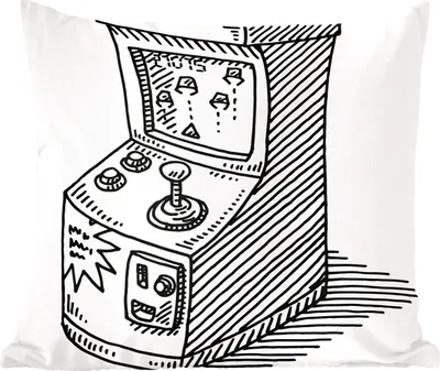 Produktbild von MuchoWow® Zierkissen Sofakissen Wohnzimmer Dekokissen 40x40 cm Arcade - Spiel - Retro - Illustration - Foto Kissen - Schlafzimmer Dekoration