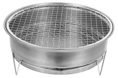 Produktbild von Tragbarer Campinggrill aus Edelstahl – Holzkohlegrill mit Grillrost für den Außenbereich