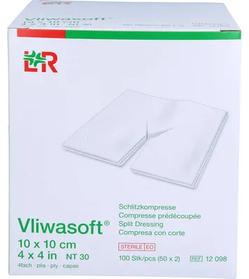 Produktbild von Vliwasoft Schlitzkompresse 7,5X7,5cm, 50X2 St KOM