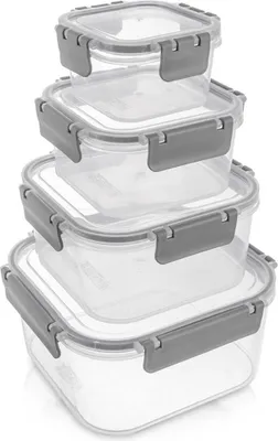 Produktbild von Lebensmittelbehälter mit Deckel und Dichtung, 4 Stück