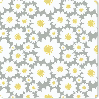 Produktbild von MuchoWow® Mauspad Mousepad Mädchen - Gänseblümchen - Blumen - Muster - Mädchen - Weiß - Kinder - Kinder 20x20 cm - Mousepads - Maus Mat - Pad - Mausunterlage - Desk Mat - Bureauartikeln
