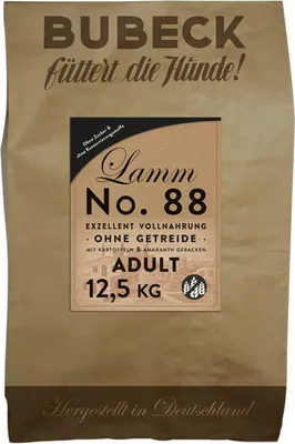 Produktbild von Trockenfutter getreidefrei gebacken mit Lamm von Bubeck 12,5Kg