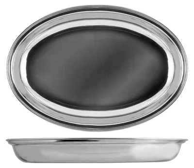 Ovale Auflaufform aus Edelstahl, 25 cm, mit Deckel