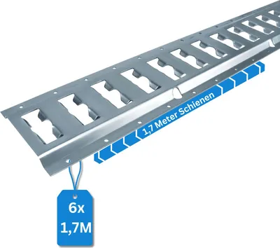 Produktbild von 6x Ankerschiene Kombi-Zurrschiene 1,7 m, verzinkt, silber, Zurrschienen, LKW