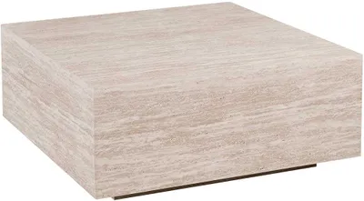 Image de Table basse Jane - 90x90x38 cm - Travertin