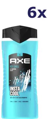 Image de 6 gels douche 3 en 1 Axe Ice Chill de 400 ml
