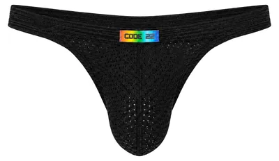 Image de CODE 22 - Sous-vêtement String Hommes - Pride Thong Black - 1x Taille L