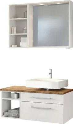 Produktbild von Held Möbel Unterbecken-Set Davos 90 cm -A- (rechts) weiß/matt weiß
