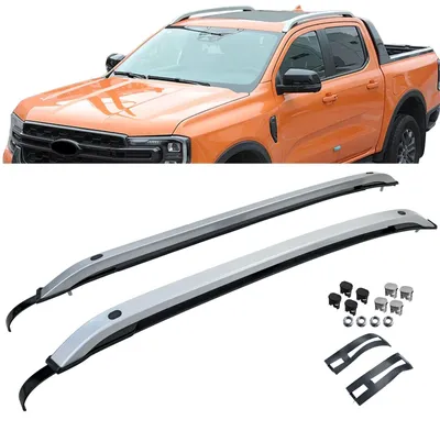 Für Ford Ranger T9 ab 2023- Alu Dachreling Dachträger Silber zum Nachrüsten in der Farbe Silber von Carparts-Online GmbH