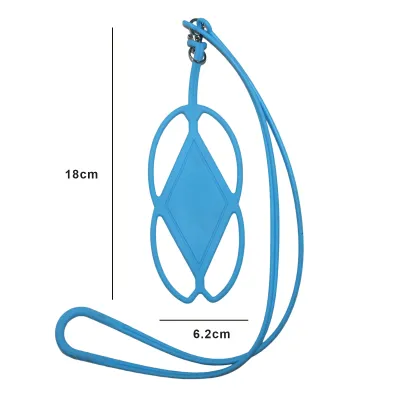 Produktbild von Silikonband, hohe Elastizität, verschleißfest, stark belastbar, befreien Sie Ihre Hände, schützendes tragbares Silikon-Handy-Lanyard, Umhängeband, Telefon-Zubehör-Hellblau