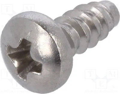 Obrázek produktu pro 200 kusů šroubů A2, nerezová ocel, označení: 1432 1216120. Šrouby: 2,9 x 6,5 mm, hlava: válcová