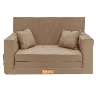 Produktbild von Flumi Kindercouch Kindersofa Spielsofa mit Schlaffunktion für Kinderzimmer - Schlafsessel mit Bettfunktion - Kindermöbel Beige