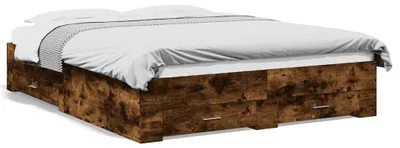 Obrázok produktu pre vidaXL Rám postele so zásuvkami údený dub 160x200cm materiál na báze dreva