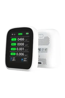 Obrázok produktu pre Inteligentný merač kvality vzduchu s Wi-Fi, 8 v 1: CO₂, PM2.5, TVOC, HCHO