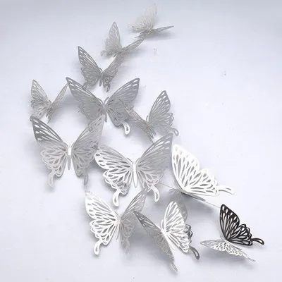 Imagen del producto de Calcomanías de pared en 3D con forma de pájaros - 24 unidades - 3 tamaños - Decoración para dormitorios - Bodas - Diseño elegante - Decoración de paredes