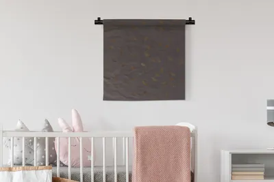Produktbild von MuchoWow® Wandteppich Wandbehang Blatt - Muster - Braun 60x60 cm Tapisserie Dekoration Wandtuch - Dekorationen - Wand Decke