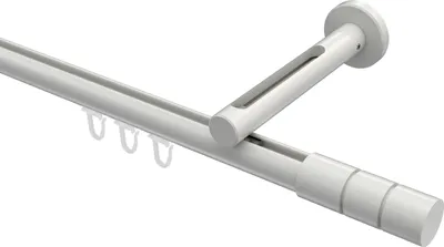 Produktbild von Interdeco Innenlaufstange / Gardinenstange mit Innenlauf Weiß, Typ Siteno Elanto (Rillenzylinder), 20 mm Ø 1-läufig, 260 cm