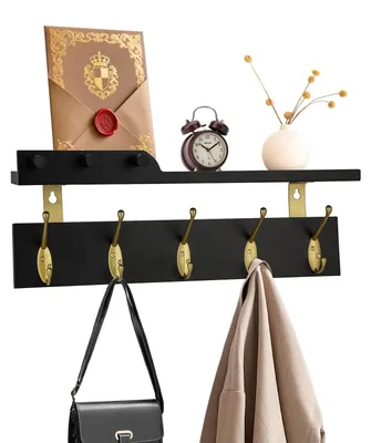 Produktbild von Wandgarderobe mit Regal und 5 Doppelhaken