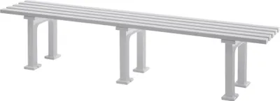 Produktbild von Gartenbank Kuba | 4-Sitzer | Weiß | HxBxT 42x200x37cm | Witterungs- & UV-beständiger Kunststoff | Parkbank Sitzbank Außenbereich Garten Balkon Terrasse