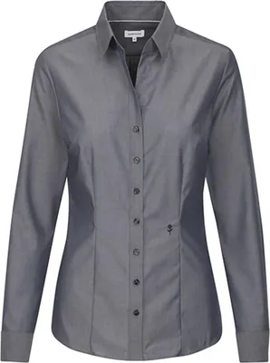 Produktbild von Seidensticker CITY-BLUSE Damen Bluse Langarm Kent Slim-Fit Grau 42