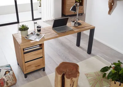Produktbild von MASSIVMOEBEL24 Schreibtisch Wildeiche 150x55x76 natur geölt VILLANDERS #140