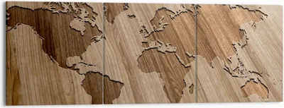 Produktbild von Bild auf Leinwand - Leinwandbild - Geographie Globus Karte - 150x50cm - Wand Bild - Wanddeko - Leinwanddruck - Bilder - Kunstdruck - Wanddekoration - Leinwand bilder - Wandkunst - CA150x50-3042